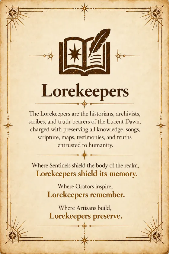The Lorekeepers loresheet